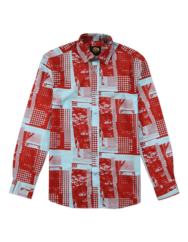 Red & Blue Collage Shirt - Gresham Blake Online