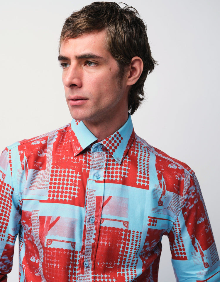 Red & Blue Collage Shirt - Gresham Blake Online