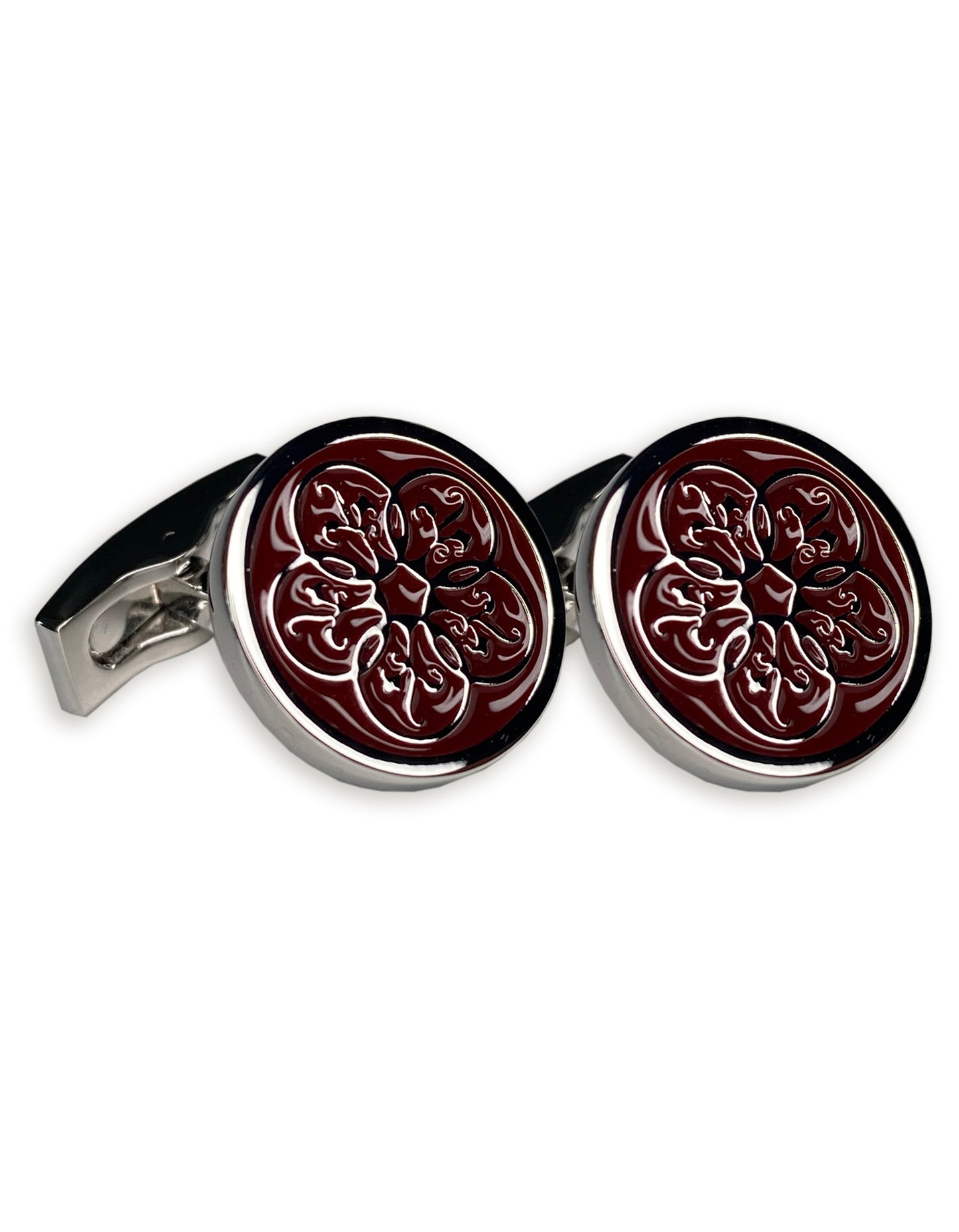 enamel cufflinks red