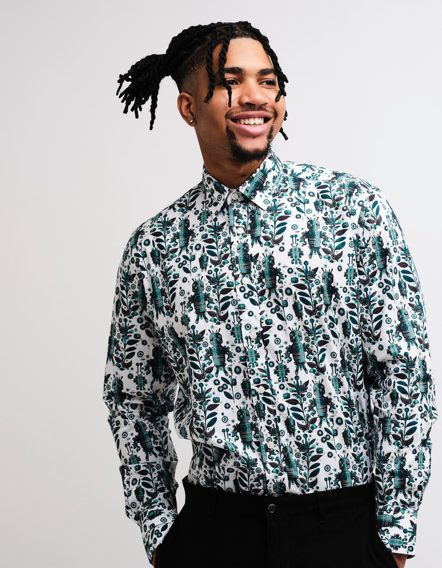 Robotic Floral Shirt