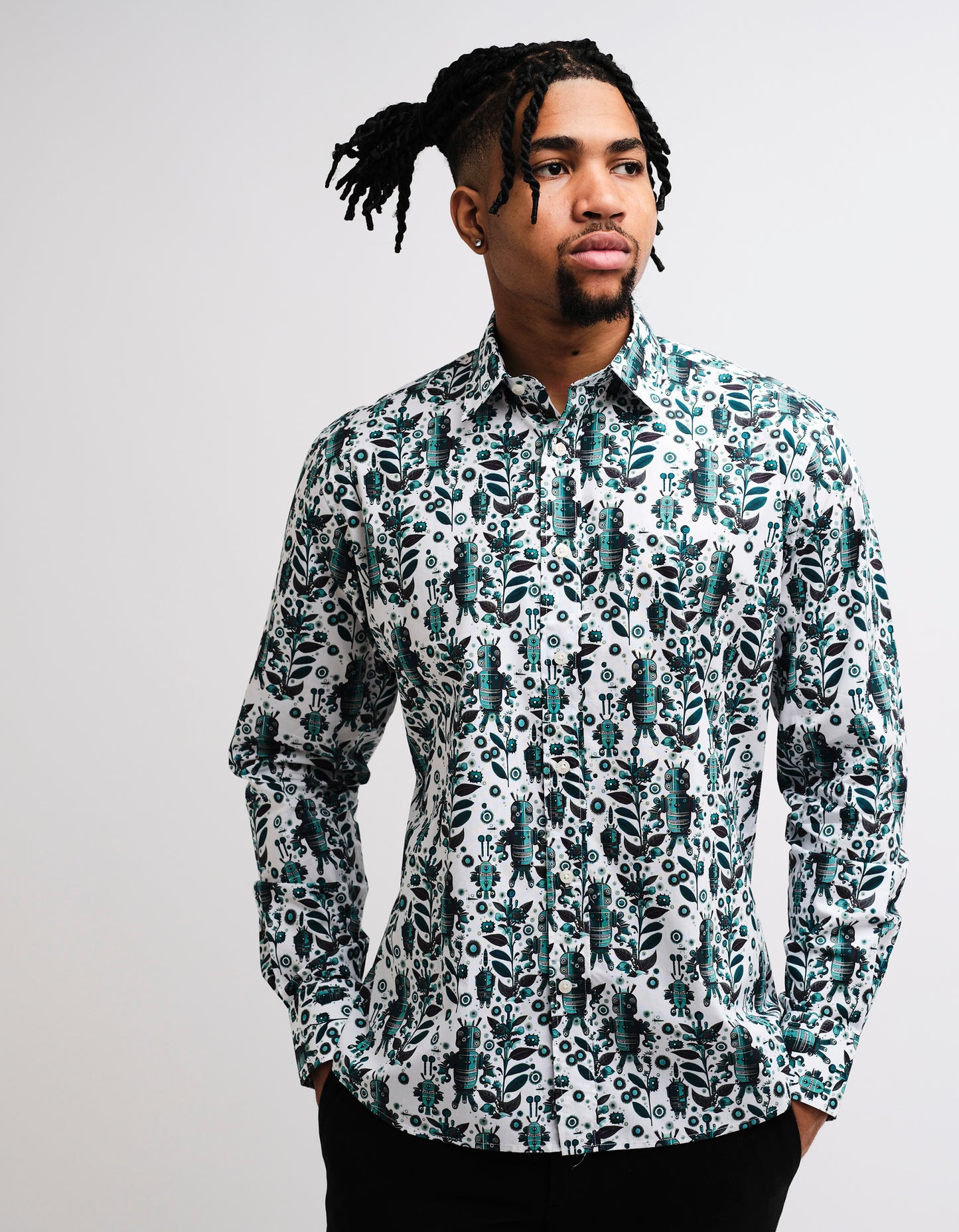 Robotic Floral Shirt