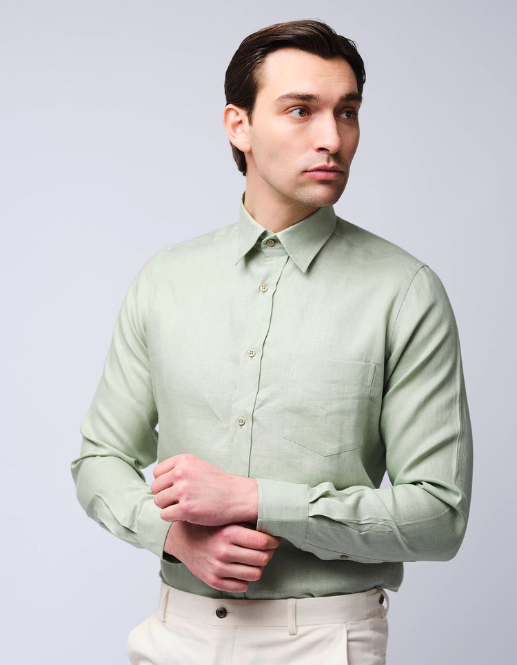 Sage Linen Shirt - Gresham Blake Online