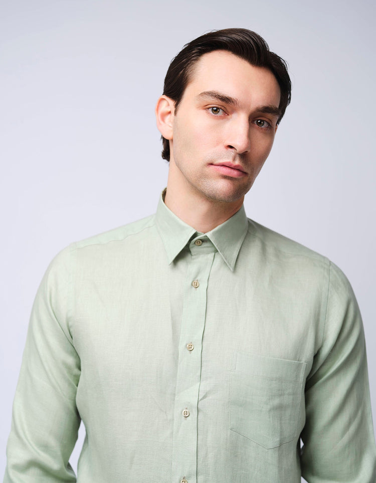 Sage Linen Shirt - Gresham Blake Online