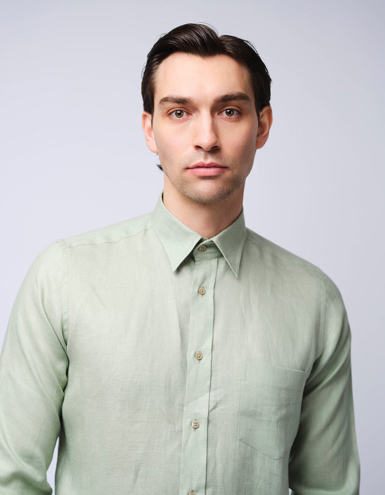 Sage Linen Shirt - Gresham Blake Online