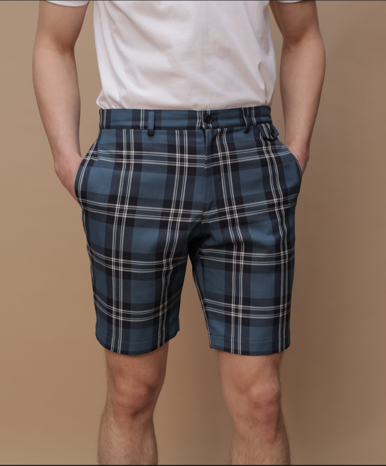 mens checked shorts