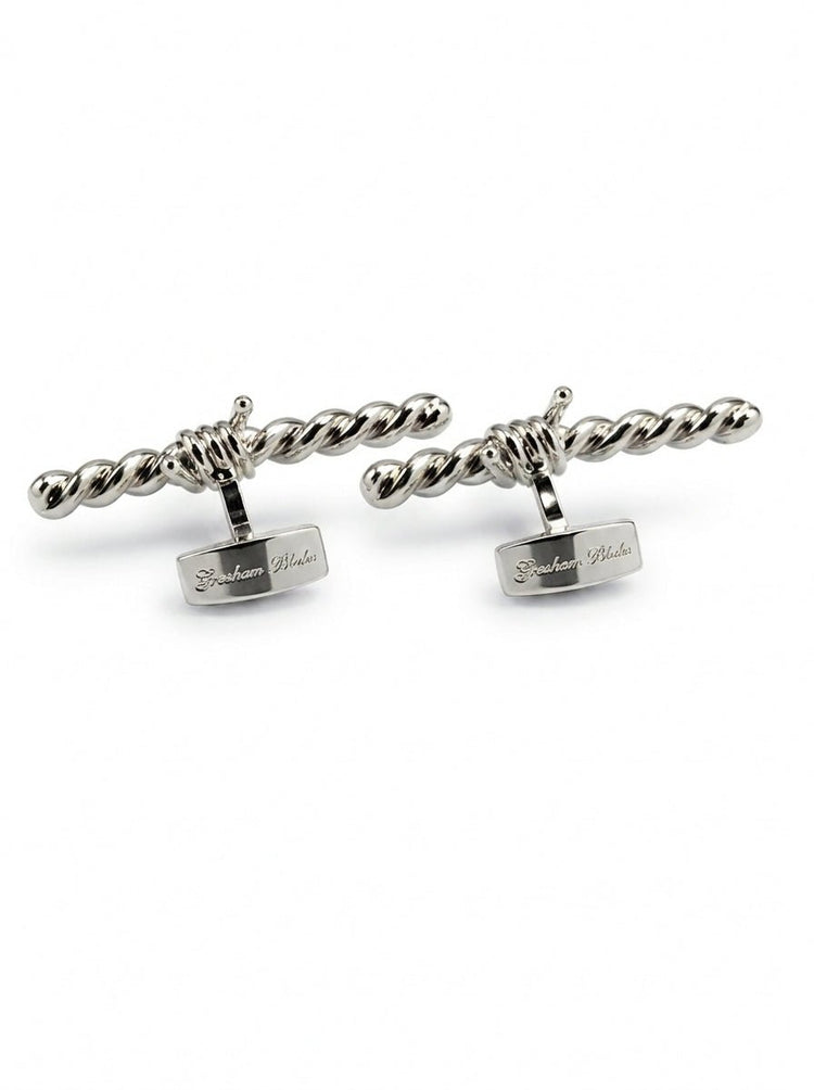 Silver Barbed Wire Cufflinks - Gresham Blake Online