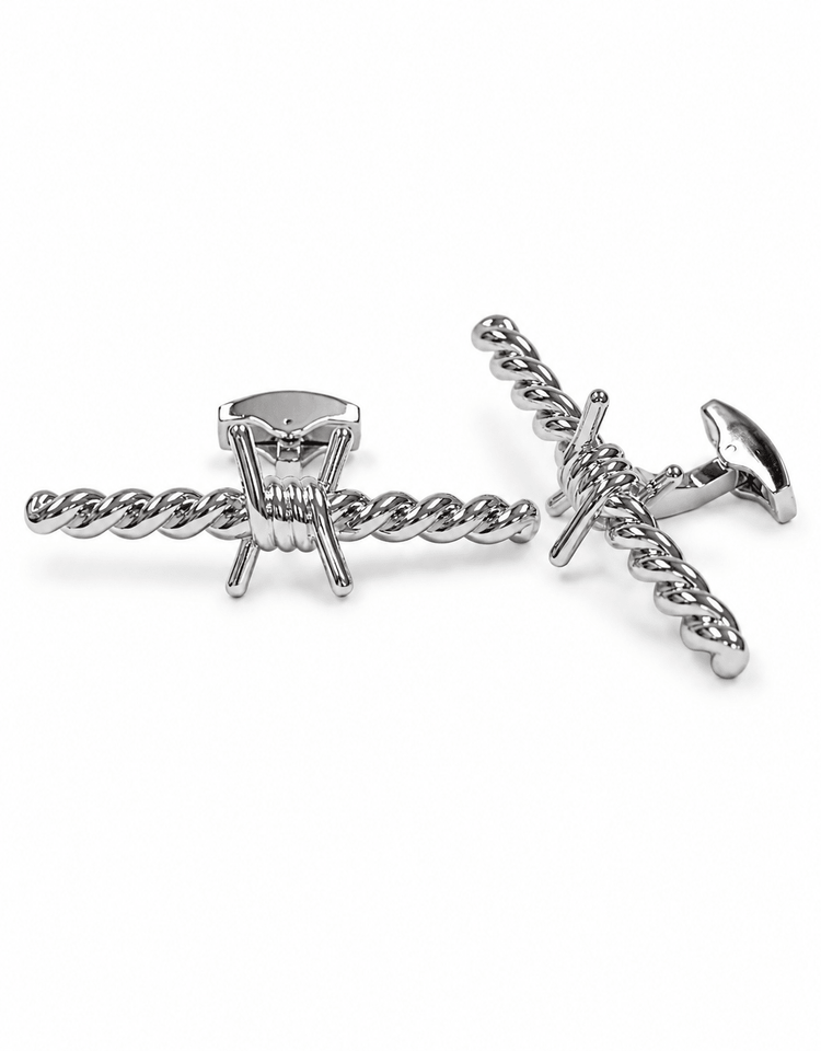 Silver Barbed Wire Cufflinks - Gresham Blake Online