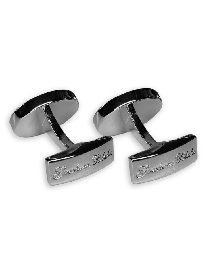 Silver Enamel Logo Cufflinks - Gresham Blake Online