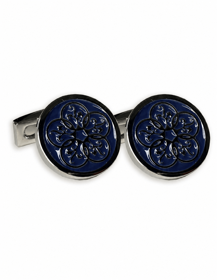 Silver Enamel Logo Cufflinks - Gresham Blake Online