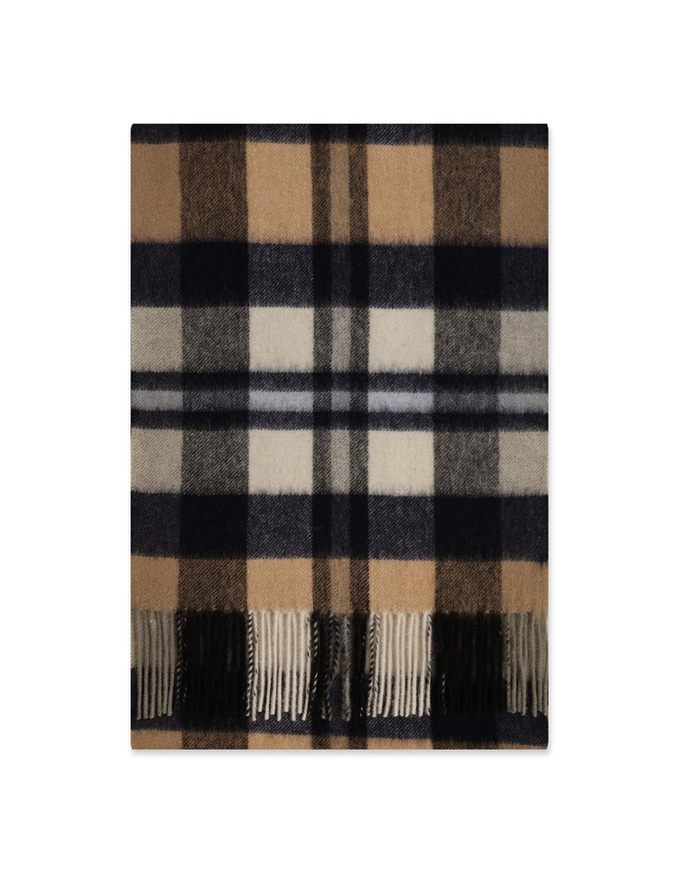 Tan & Black Check Scarf - Gresham Blake Online