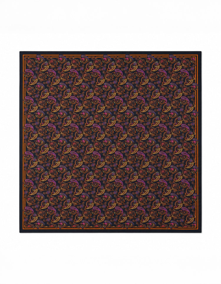 Teal Paisley Silk Cravat Square - Gresham Blake Online