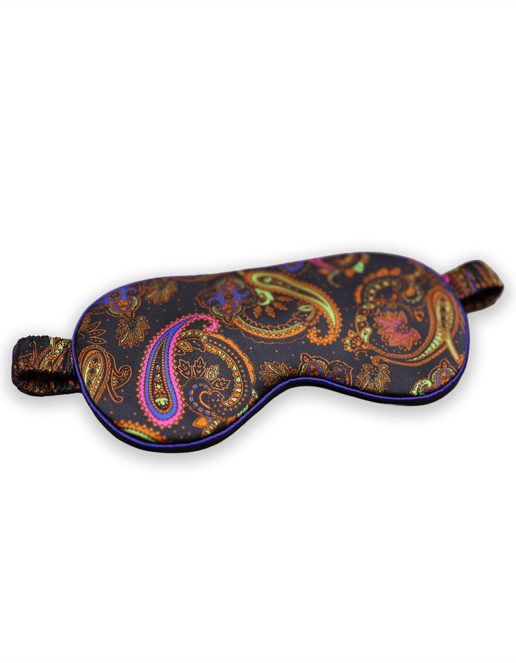 Teal Paisley Silk Eye Mask - Gresham Blake Online