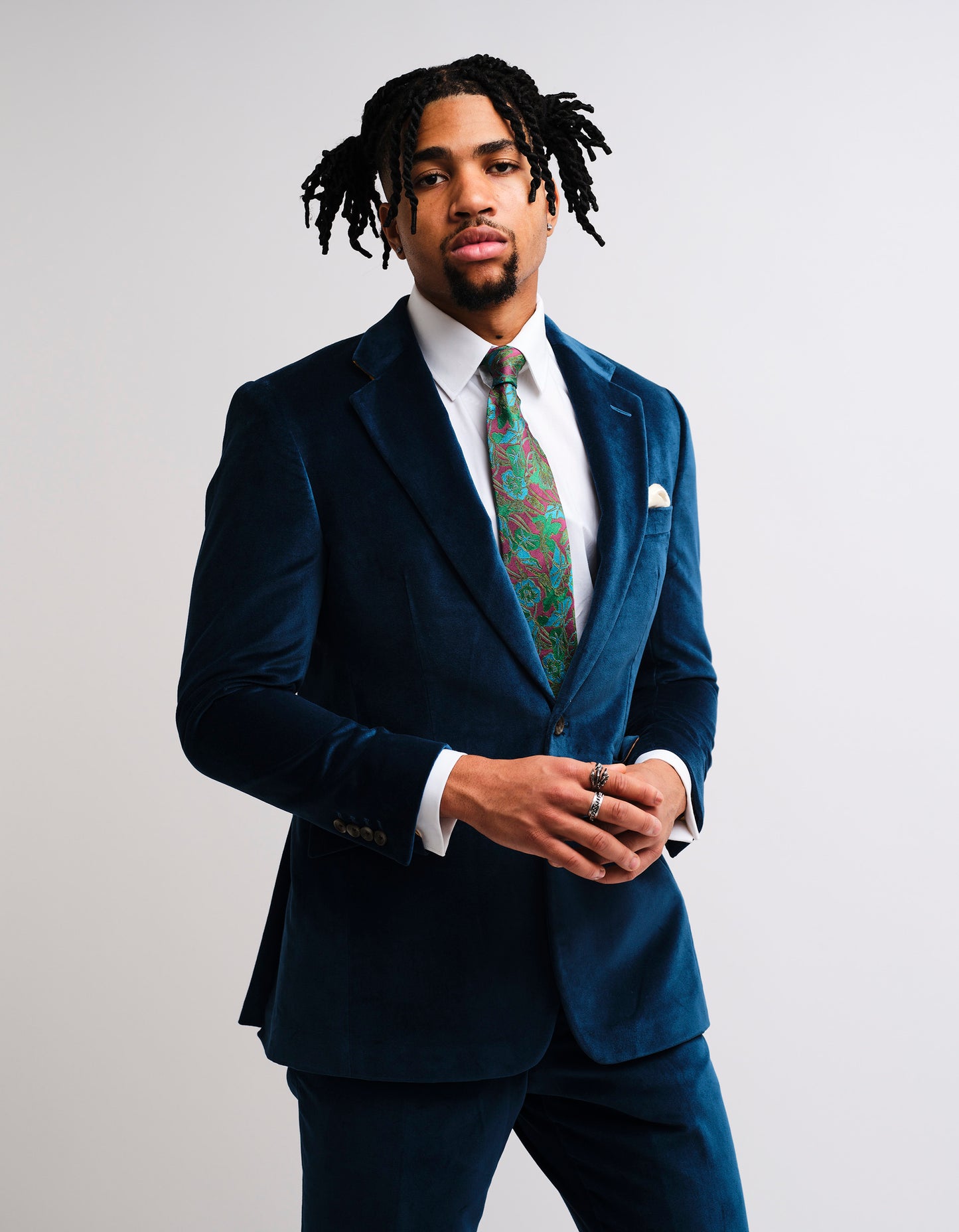 Teal Velvet 2 Piece Suit