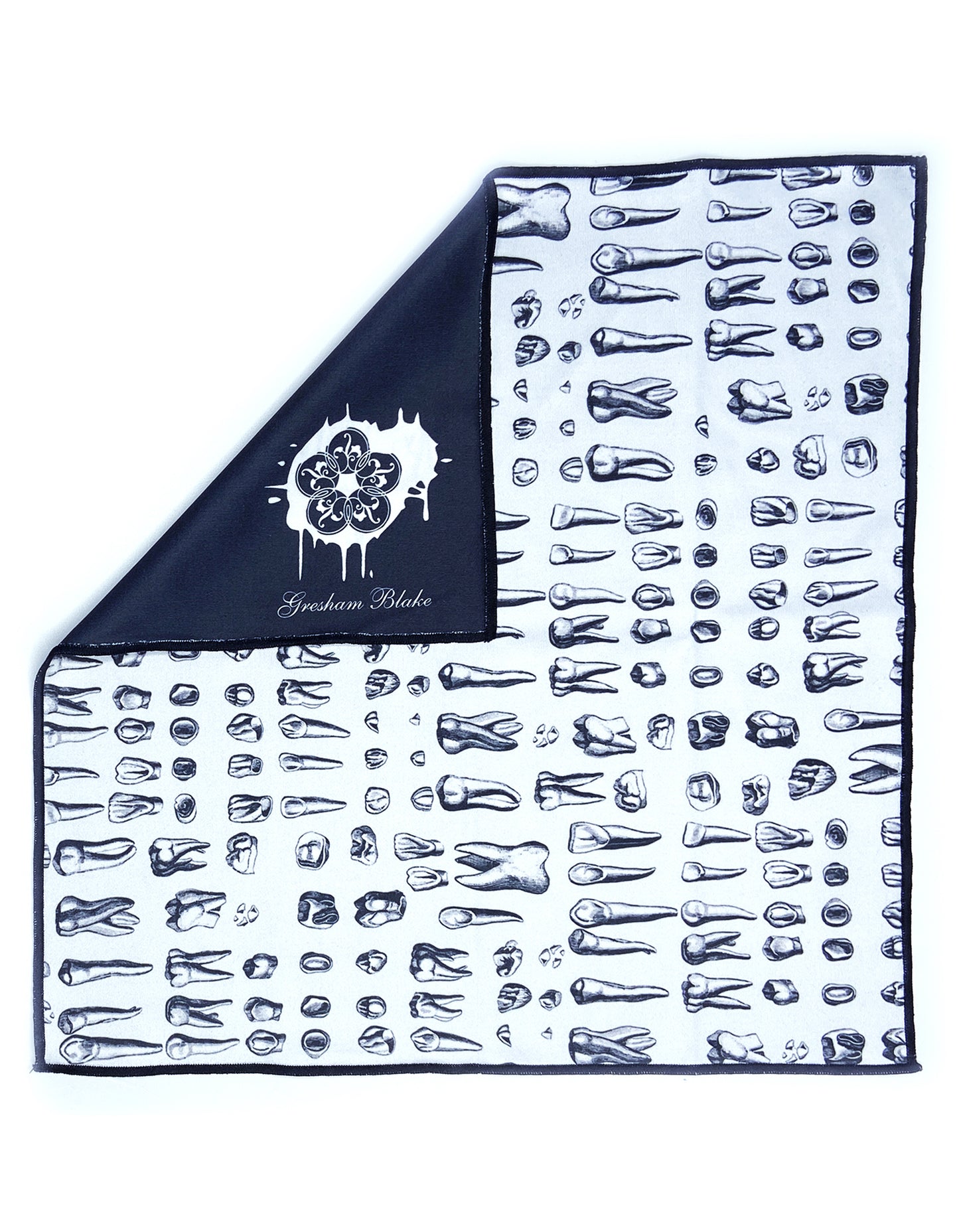 black printed pocket square
