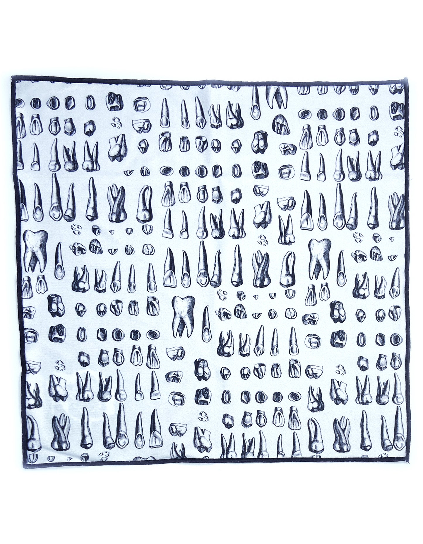 teeth black print pocket square