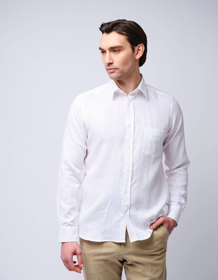 White Linen Shirt - Gresham Blake Online