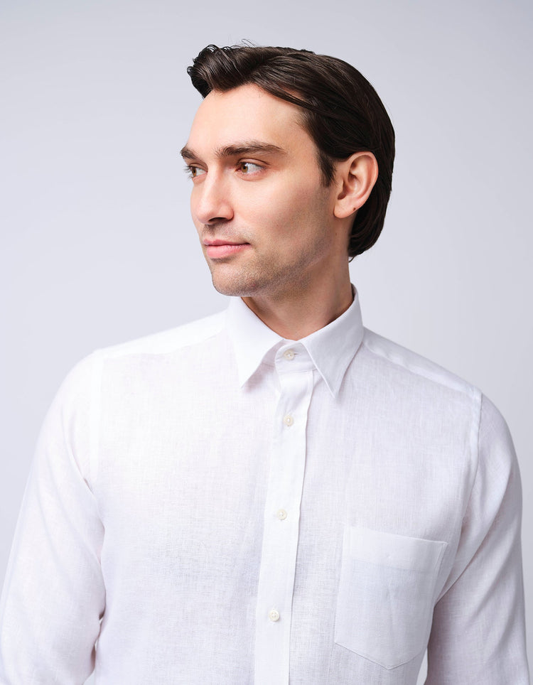 White Linen Shirt - Gresham Blake Online