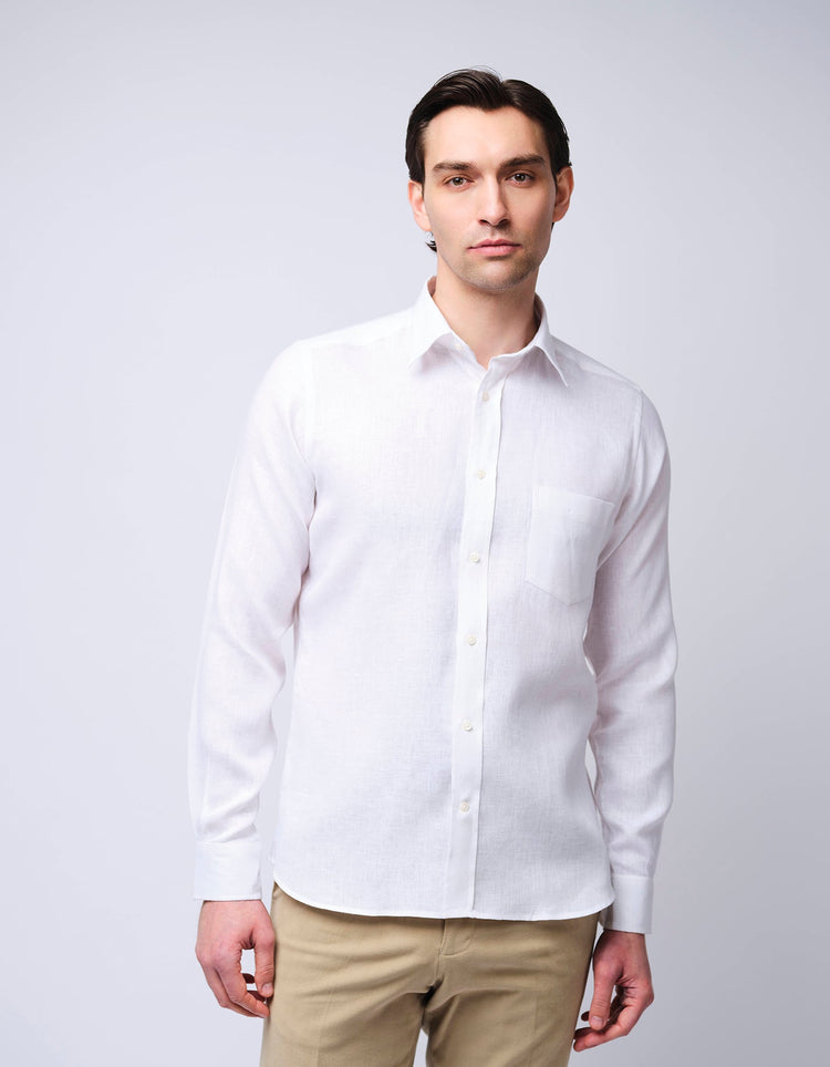 White Linen Shirt - Gresham Blake Online