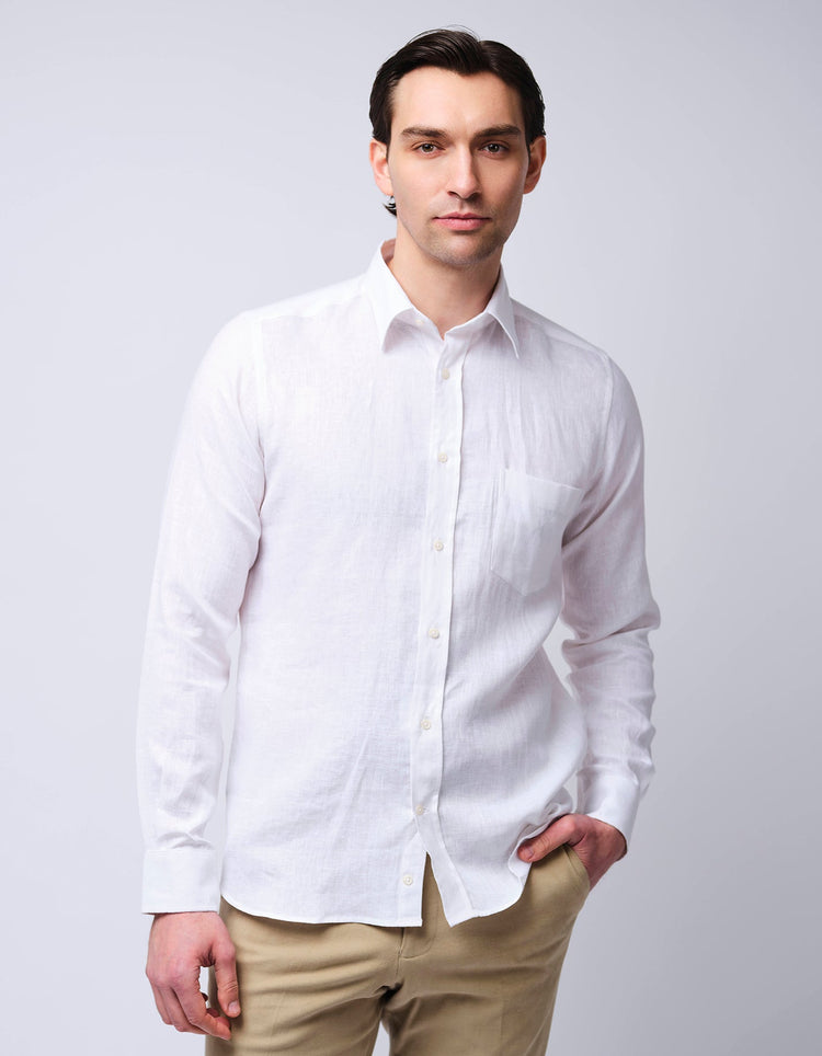 White Linen Shirt - Gresham Blake Online