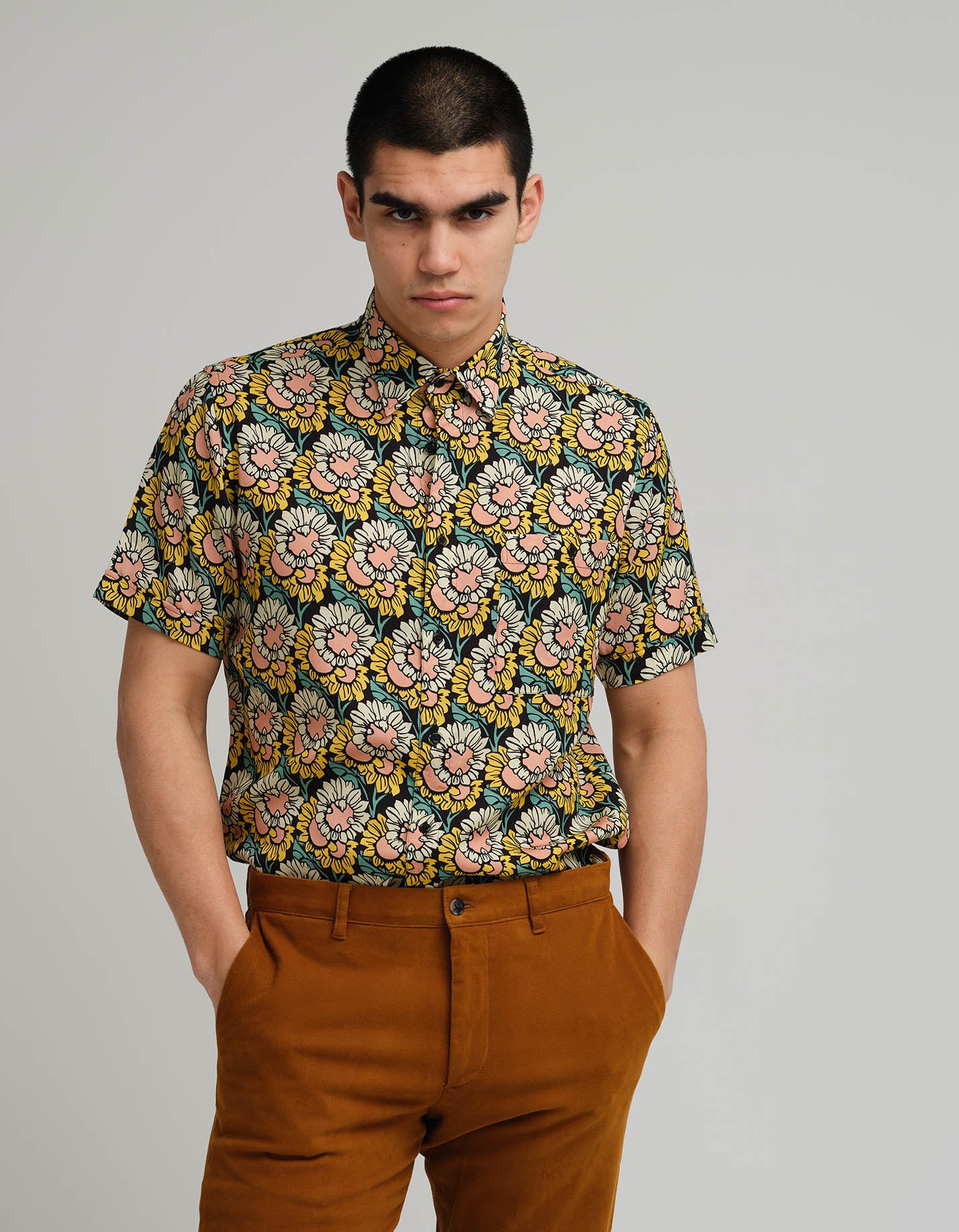 Black Sunflower Short Sleeve Shirt