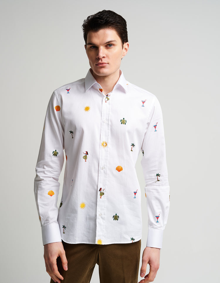 Hawaiian Embroidered Shirt