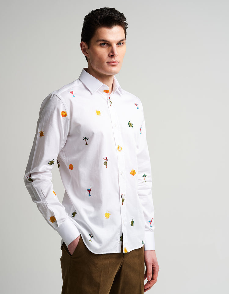 Hawaiian Embroidered Shirt