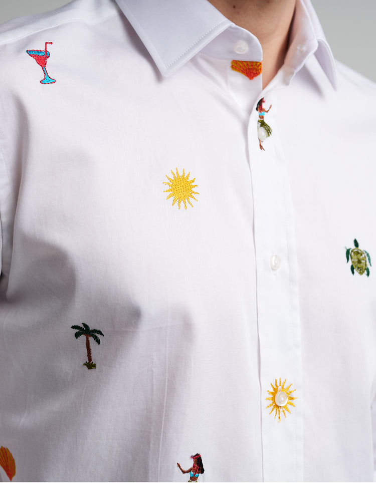 Hawaiian Embroidered Shirt