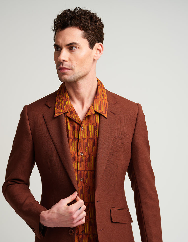 Burnt Orange Wool Suit