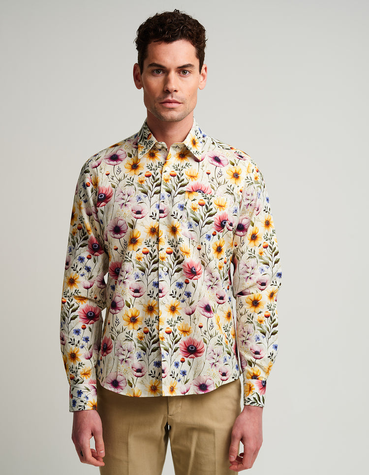 Pastel Floral Linen Shirt