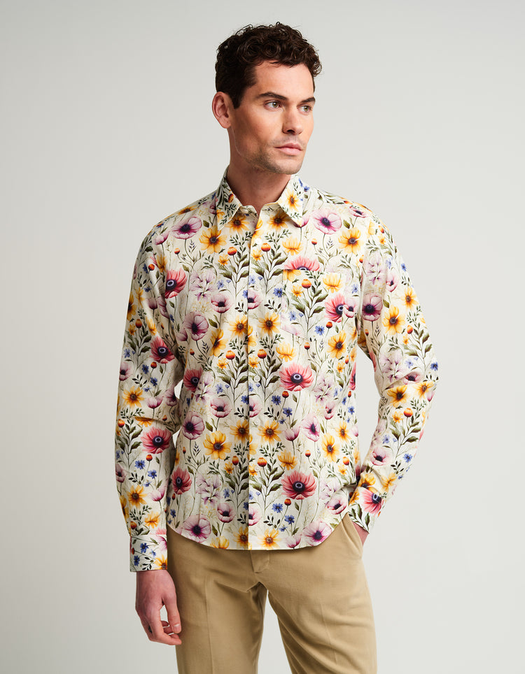 Pastel Floral Linen Shirt