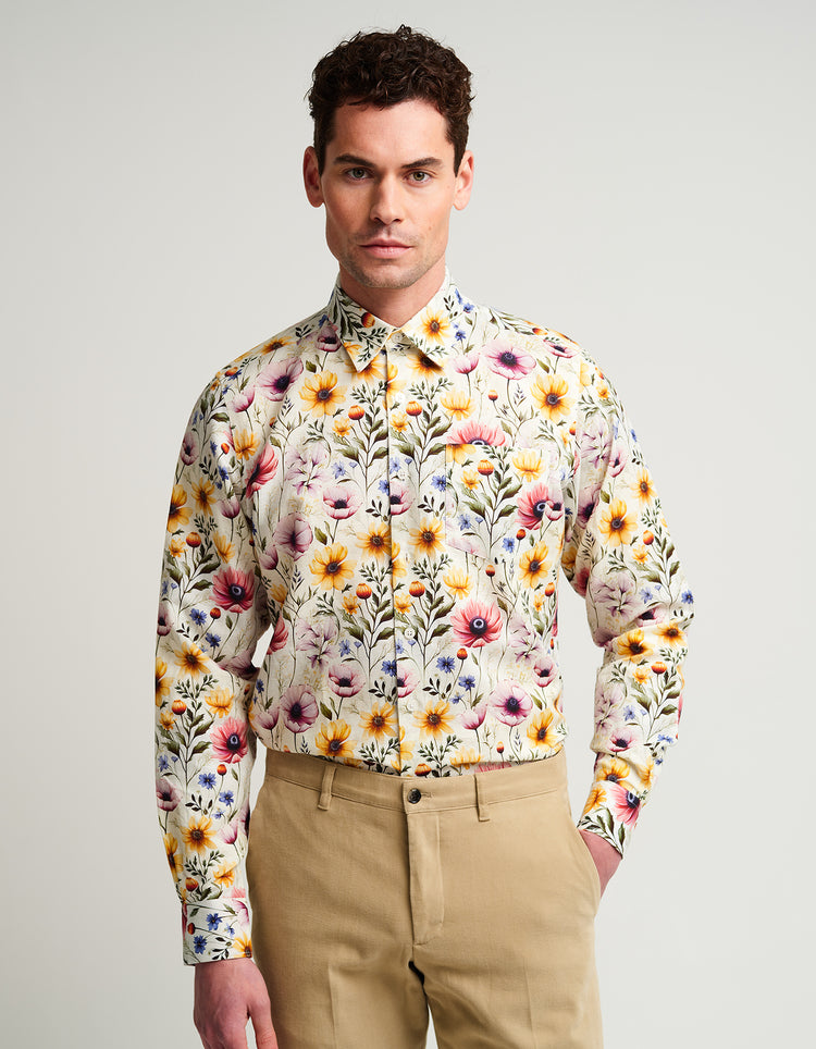 Pastel Floral Linen Shirt