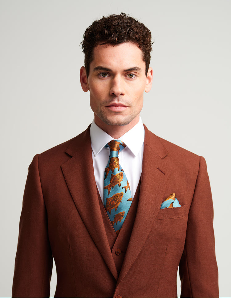 Burnt Orange Wool Suit