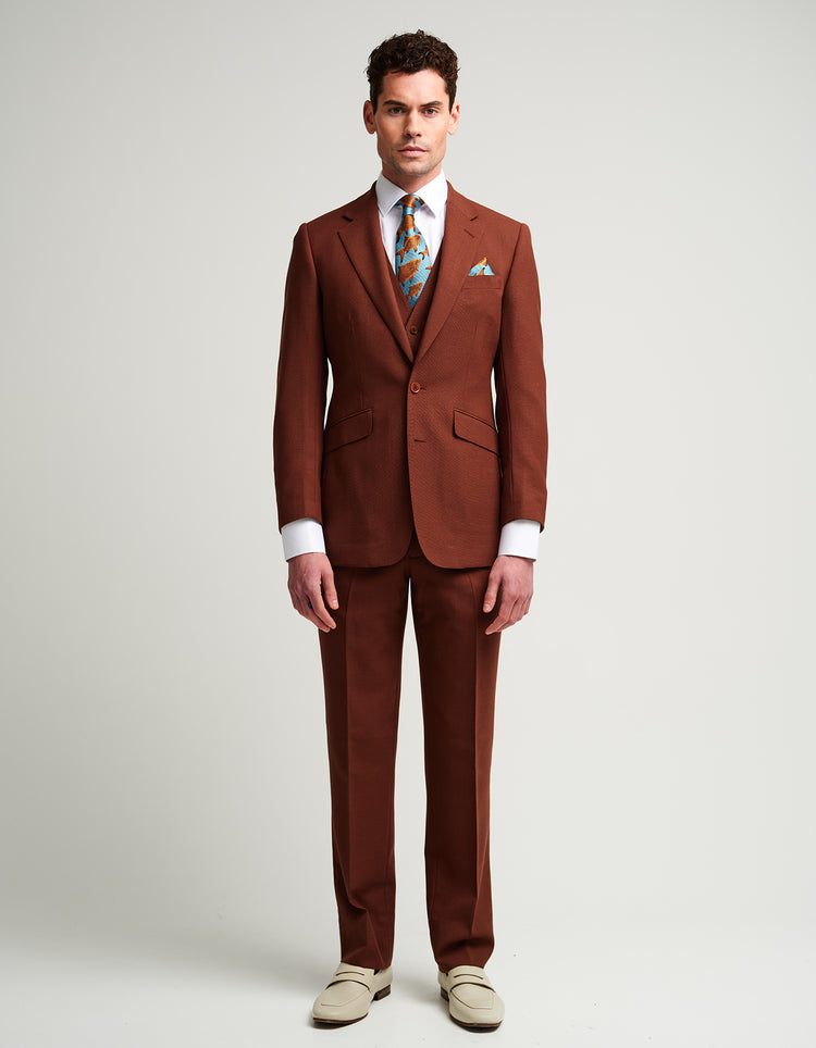 Burnt Orange Wool Suit