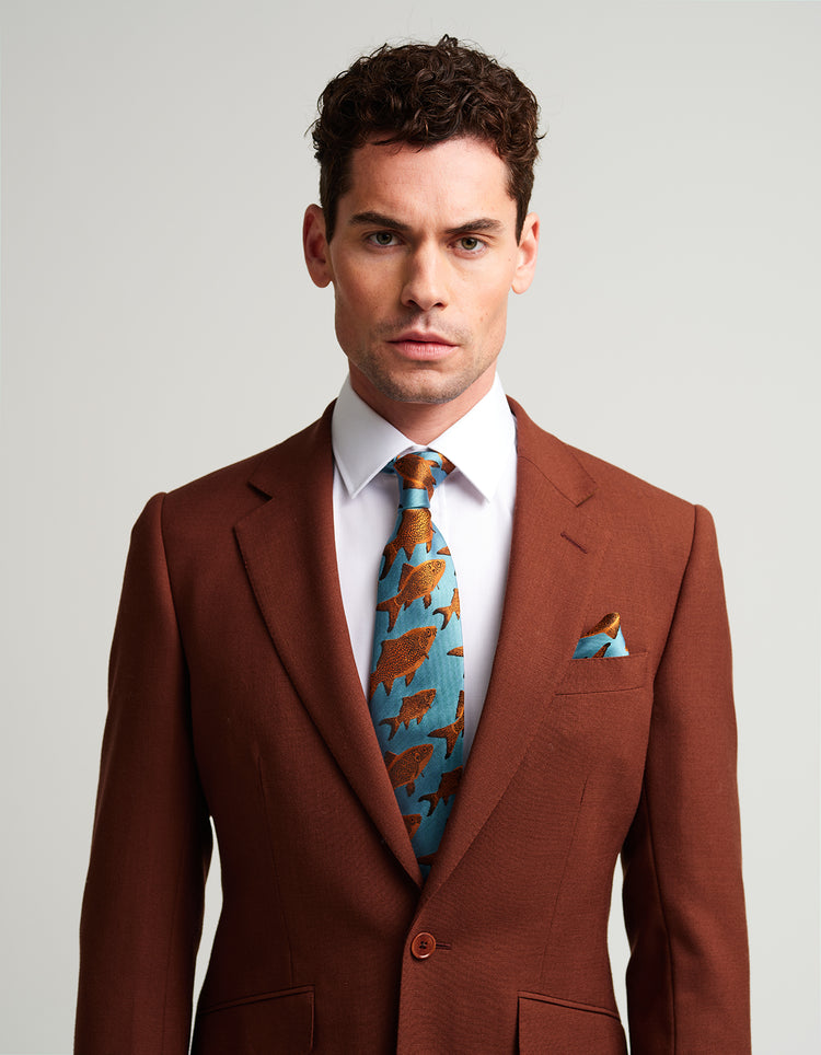 Burnt Orange Wool Suit