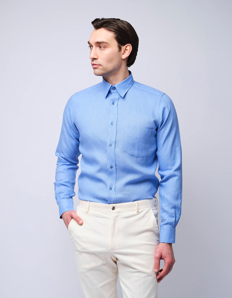 Sky Blue Linen Shirt