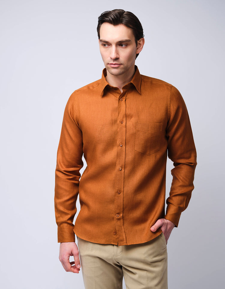 Rust Linen Shirt