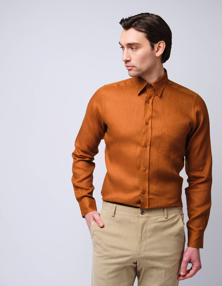 Rust Linen Shirt