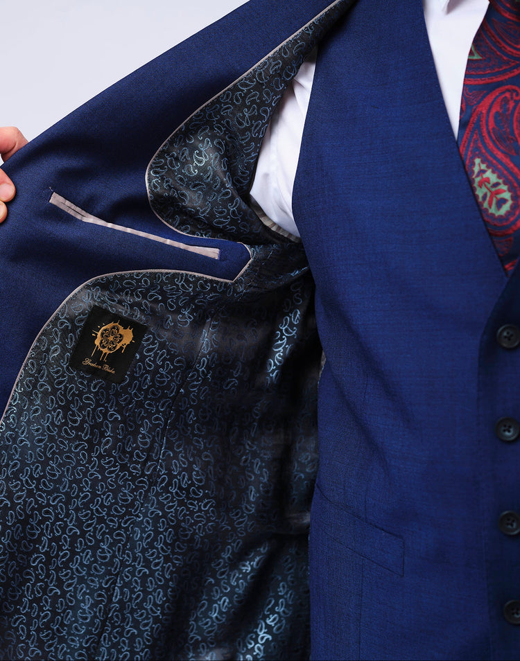 Traje de mohair color cobalto