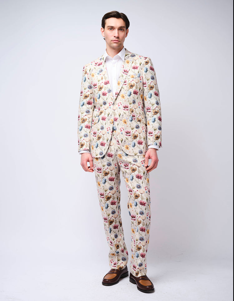 Floral Linen Suit