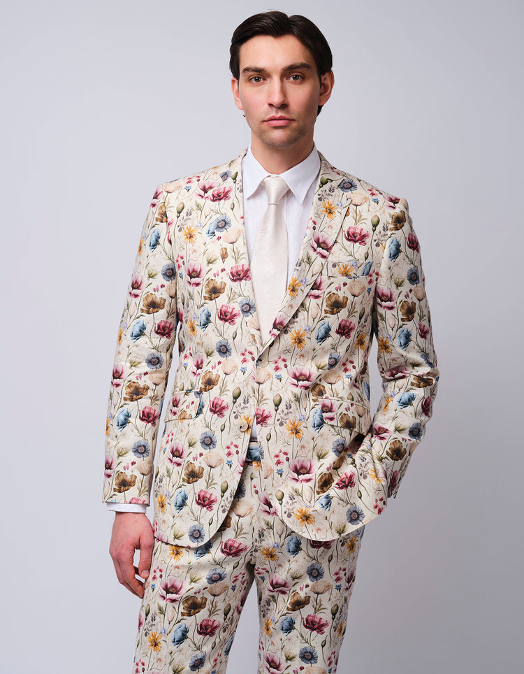 Floral Linen Suit