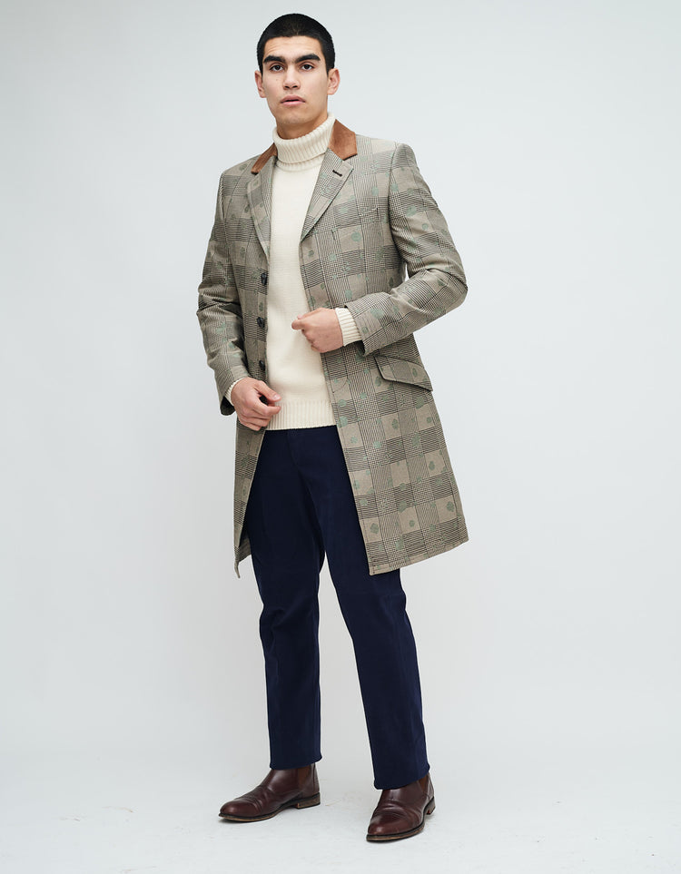 olive splash covert overcoat