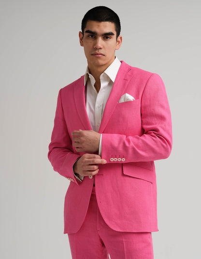 Hot Pink Linen 2 Piece Suit