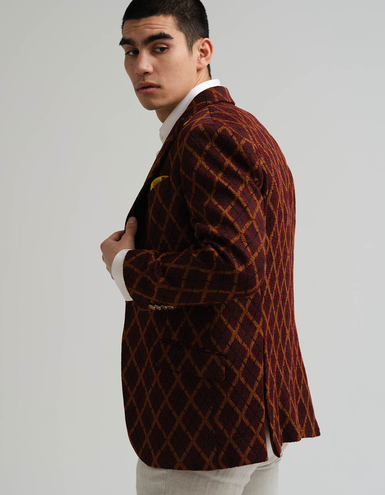 Burgundy & Gold Diamond Jacket