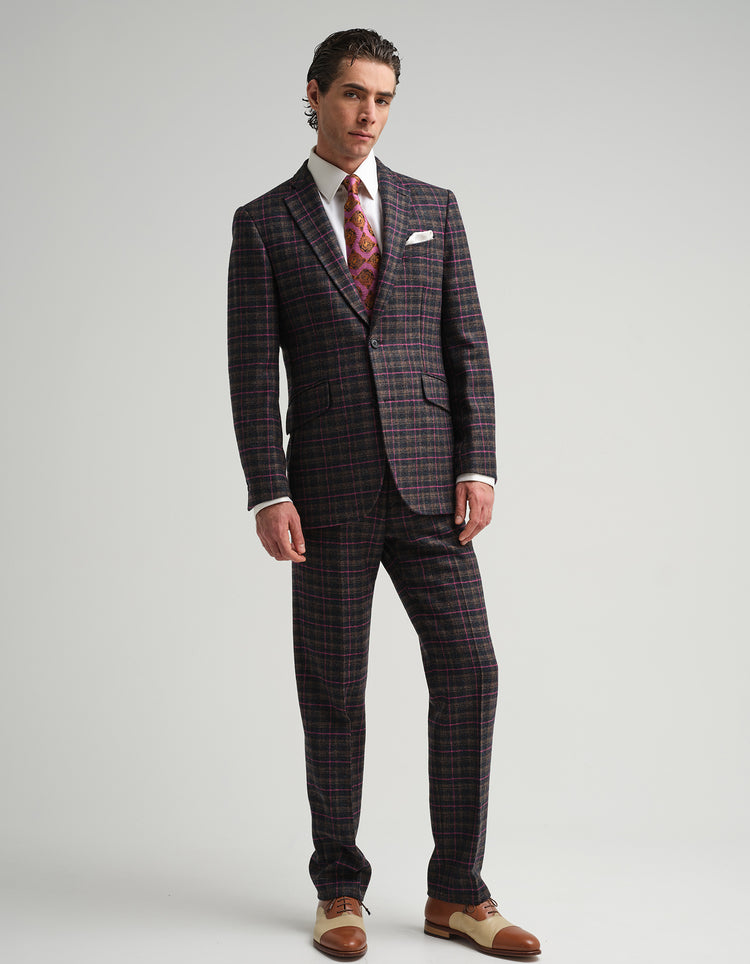 Navy & Pink Tweed Check 2-Piece Suit