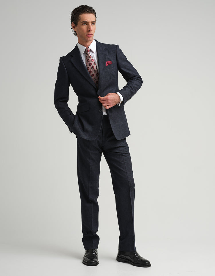 Navy Houndstooth 2 Piece Suit