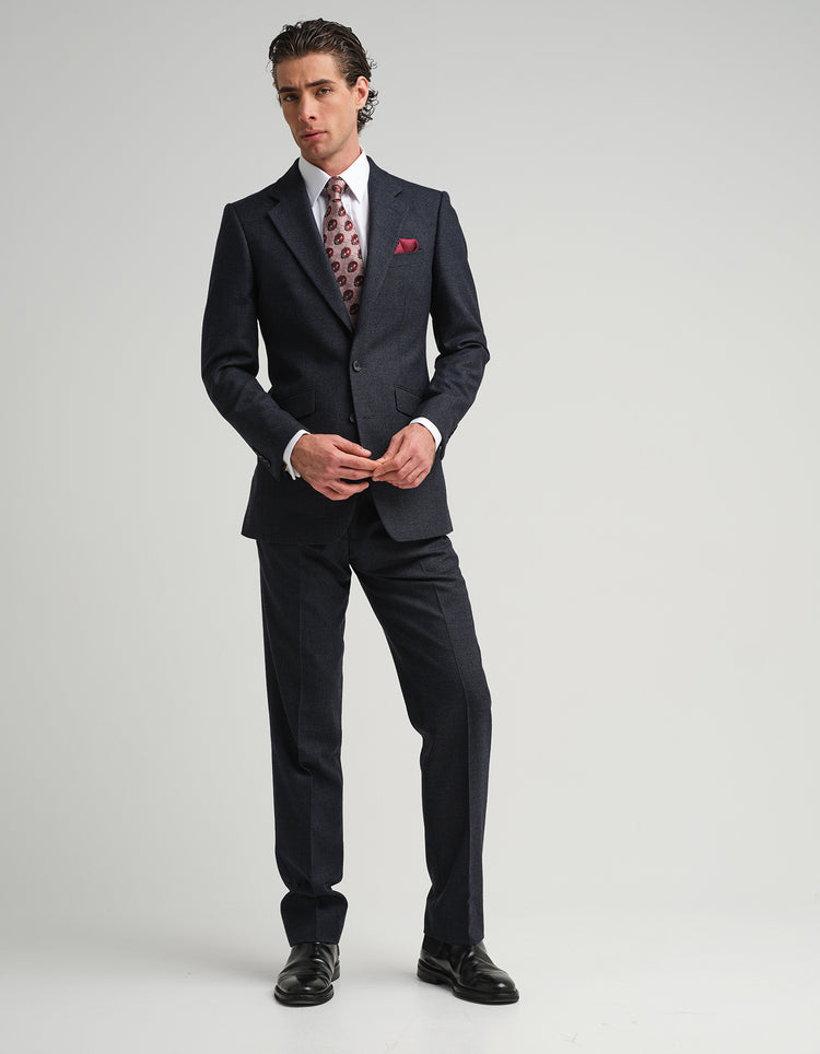 Navy Houndstooth 2 Piece Suit