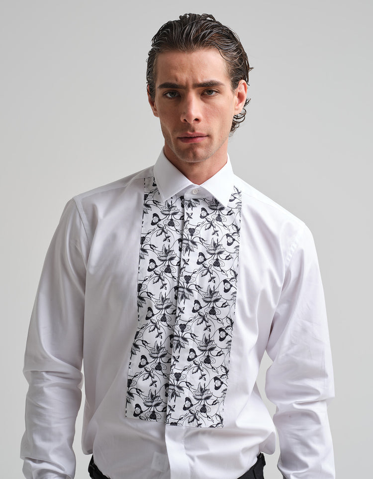 Floral Bib Dress Shirt