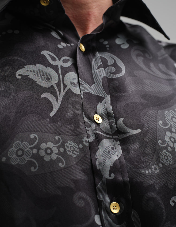 Monochrome Paisley Silk Shirt