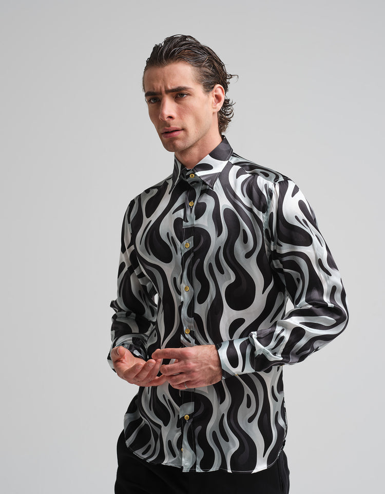 Zebra Silk Shirt GOLD