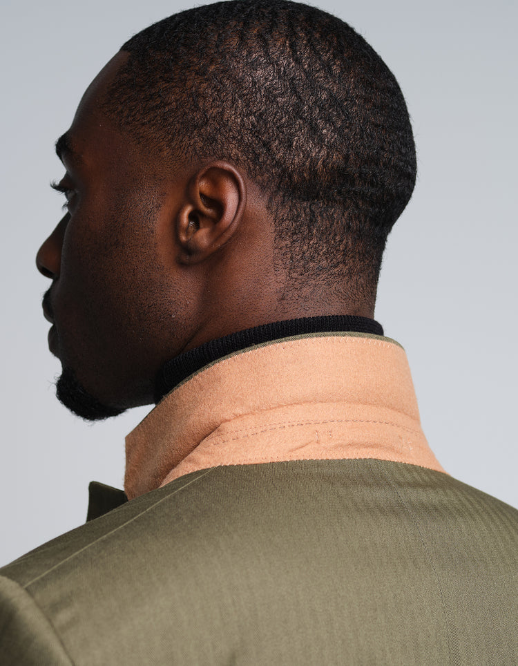 Olive Herringbone Suit
